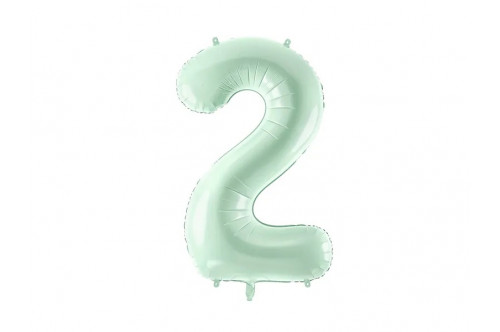 Pastelový fóliový balón číslo „2“ zelený (72cm)