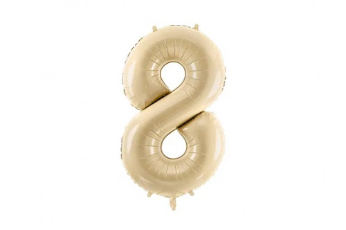 Pastelový balón fóliový číslo „8“ béžový (72cm)