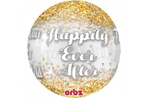 Balón fóliový „Happily Ever After“ guľa 38x40cm