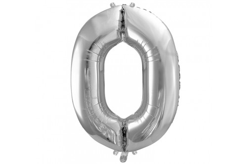 Balón fóliový „0“ strieborný 86cm