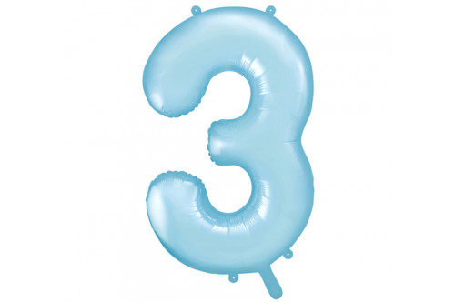 Balón fóliový „3“ svetlomodrý 86cm