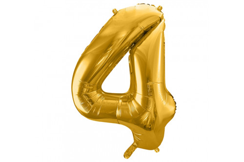 Balón fóliový „4“ zlatý 86cm