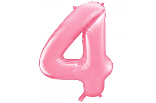 Balón fóliový „4“ ružový 86cm
