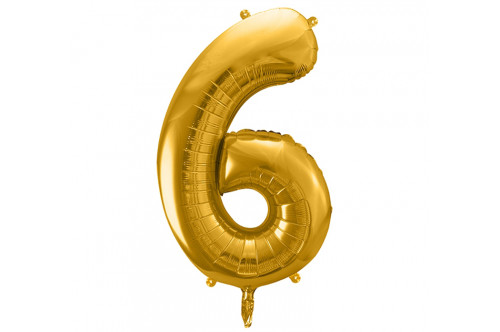 Balón fóliový „6“ zlatý 86cm