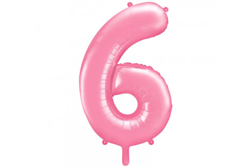 Balón fóliový „6“ ružový 86cm