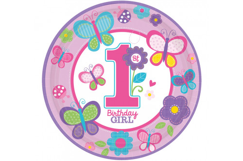 Taniere „1st Birthday GIRL“ 23cm 8ks